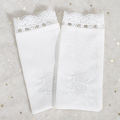 High End Lace Cotton Linen Ribbon Straps Design Gift Pouch Custom Embroidery Logo Cotton Linen Sachet Packaging Bag