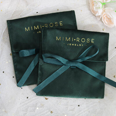 Personalized Suede Envelope Gift Bag With Logo High End Suede Flap Packaging Pouch
