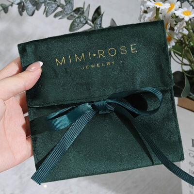 Personalized Suede Envelope Gift Bag With Logo High End Suede Flap Packaging Pouch