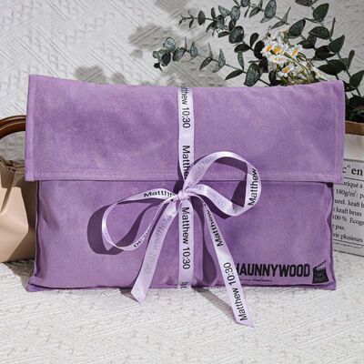 Personalized Suede Envelope Gift Bag With Logo High End Suede Flap Packaging Pouch