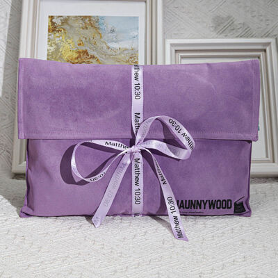 Personalized Suede Envelope Gift Bag With Logo High End Suede Flap Packaging Pouch