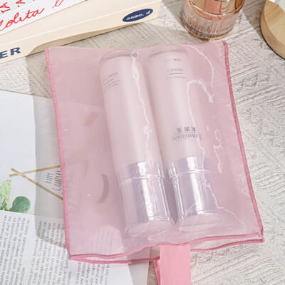 Custom Luxury Organza Packaging Pouch With Bow Pink Organza Gift Packing Bow Stripe Bag