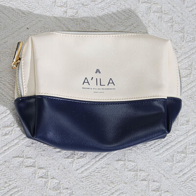Cosmetic Zipper Pu Leather Bag Waterproof Embossed Logo Printing