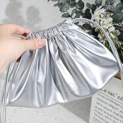 Custom Pu Leather Drawstring Pouch For Cosmetic Perfume Waterproof Pu Leather Drawstring Bag