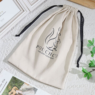 Large Capacity Cotton Twill Clothing Handbag Storage Bag Custom Logo 100% Cotton Drawstring Dust Pouch