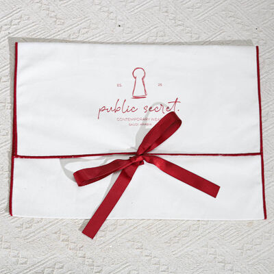 Large Capacity Cotton Twill Envelope Pouch With Bow Wavy Edge Organic 100% Cotton Clothing Scarf Handbag Packing Bag