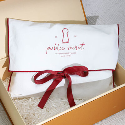 Large Capacity Cotton Twill Envelope Pouch With Bow Wavy Edge Organic 100% Cotton Clothing Scarf Handbag Packing Bag