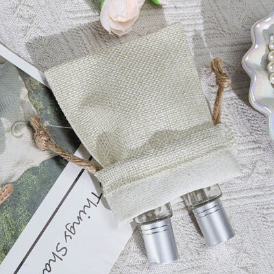 Organic Jute Coffee Beans Candle Drawstring Storage Bag Customized Jute Drawstring Dust Pouch