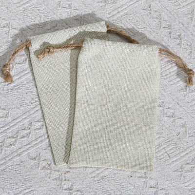 Organic Jute Coffee Beans Candle Drawstring Storage Bag Customized Jute Drawstring Dust Pouch