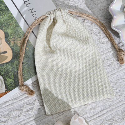 Organic Jute Coffee Beans Candle Drawstring Storage Bag Customized Jute Drawstring Dust Pouch