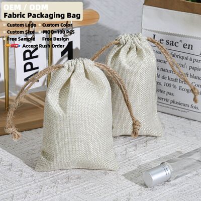 Organic Jute Coffee Beans Candle Drawstring Storage Bag Customized Jute Drawstring Dust Pouch