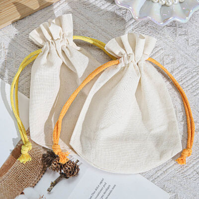 100pcs colorful organic 100% cotton drawstring dust bag natural muslin cotton bottle perfume candle storage pouch