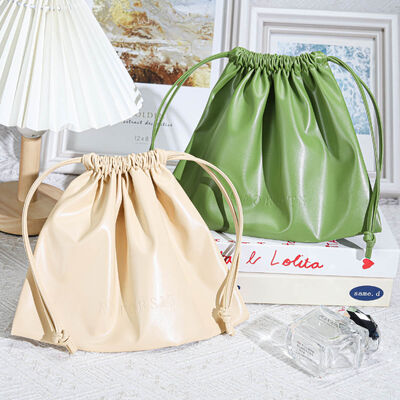 Custom Pu Leather Drawstring Storage Pouch For Cosmetic Skincare Perfume High Quality Waterproof Pu Leather Drawstring Dust Bag