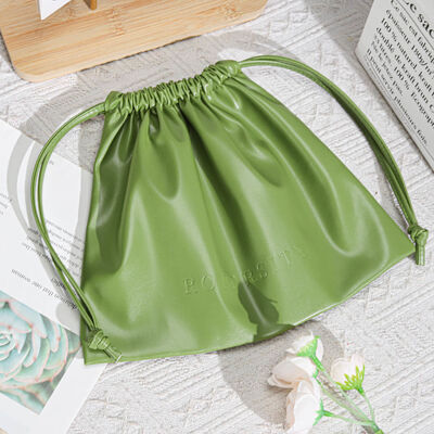 Custom Pu Leather Drawstring Storage Pouch For Cosmetic Skincare Perfume High Quality Waterproof Pu Leather Drawstring Dust Bag