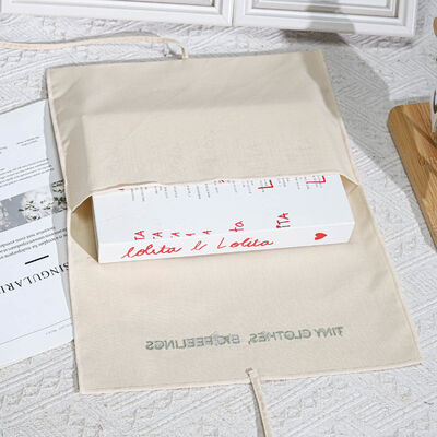 Ribbon Twill Cotton Envelope Bag Recyclable Washable for Clothes