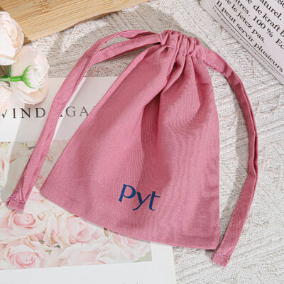 10x15cm Cotton Perfume Drawstring Storage Bag With Custom Logo Reusable Cotton Skincare Cosmetic Drawstring Pouch