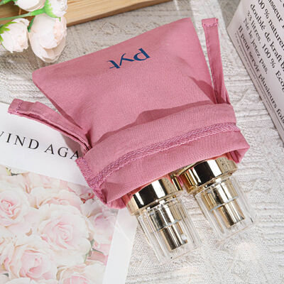 10x15cm Cotton Perfume Drawstring Storage Bag With Custom Logo Reusable Cotton Skincare Cosmetic Drawstring Pouch