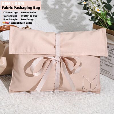 Ribbon Twill Cotton Envelope Bag Recyclable Washable for Clothes