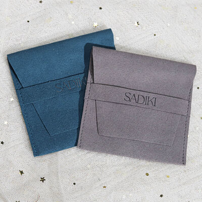Microfiber Jewelry Dust Bag Snap Button Bag With Insert Pad