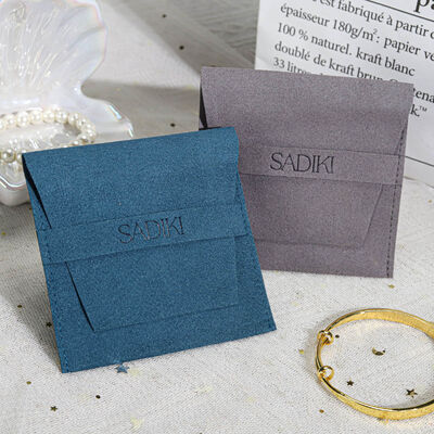 Microfiber Jewelry Dust Bag Snap Button Bag With Insert Pad
