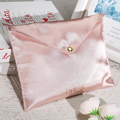 Custom Satin Cosmetic Skincare Perfume Packing Pouch Luxury Satin Envelope Gift Packaging Envelope Pouch