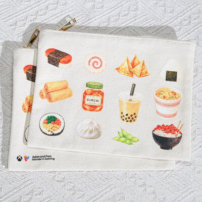 8oz Organic Natural Canvas Cosmetic Zipper Pouch Custom Printed Pattern Canvas Makeup Brush Storage Zipper Bag