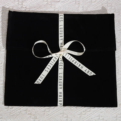 Luxury Black Suede Clothing Book Hair Extension Packing Envelope Bag Custom Design Velvet Envelope Gift Pouch