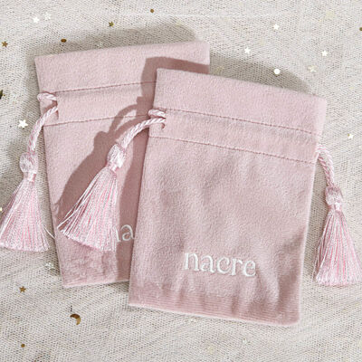 Pink Small Velvet Jewelry Drawstring Bag With Tassel High Qulity Soft Velvet Accessories Packing Drawstring Pouch