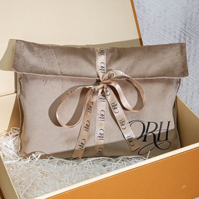 Super Soft Velvet Scarf Garment Packing Pouch With Ribbon Custom Logo Printed Velvet Clothing Gift Envelope Bag