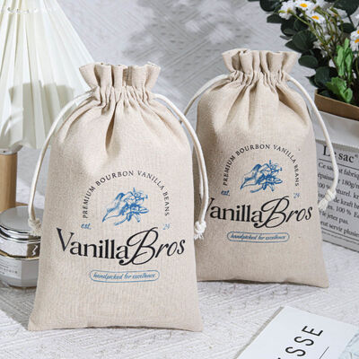 Organic Jute Coffee Beans Candle Drawstring Storage Bag Customized Jute Drawstring Dust Pouch