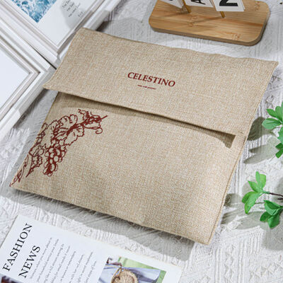 Large Capacity Thick Jute Envelope Gift Bag With Screen Printed Logo Organic Jute Clothing Handbag Packing Envelope Pouch