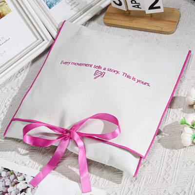 Large Velvet Envelope Pillow Garment Packaging Bag Custom Embroidery Logo Beige Velvet Envelope Pouch With Wavy Edge