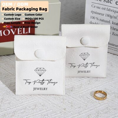 Customized Velvet Jewelry Accessories Mirror Envelope Packing Pouch High End White Velvet Envelope Gift Pouch With Button