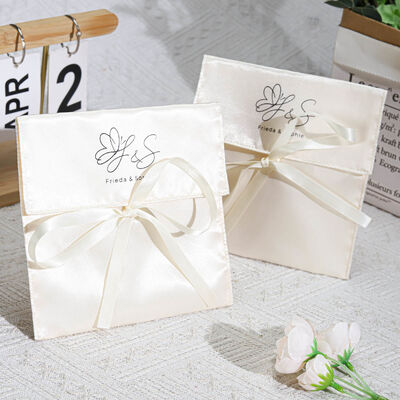 Luxury Satin Envelope Dust Bag Logo Printed for Wig Wallet Bundle Pouch