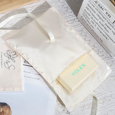 Luxury Satin Envelope Dust Bag Logo Printed for Wig Wallet Bundle Pouch