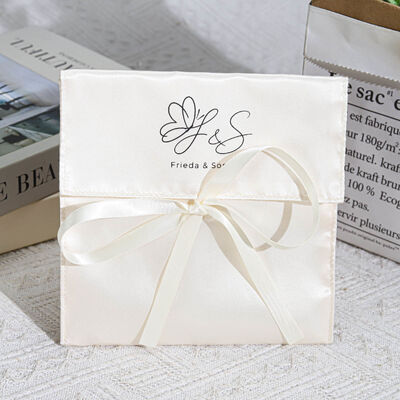 Luxury Satin Envelope Dust Bag Logo Printed for Wig Wallet Bundle Pouch