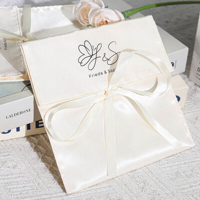 Luxury Satin Envelope Dust Bag Logo Printed for Wig Wallet Bundle Pouch
