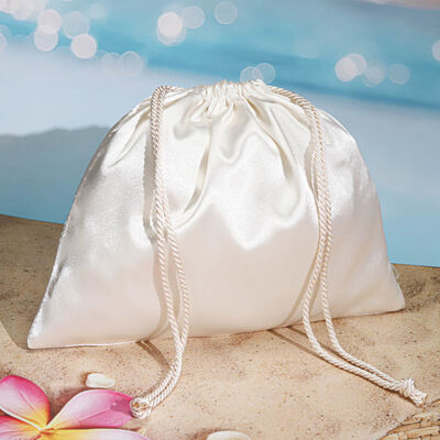 Customized Luxury Faux Silk Underwear Handbag Storage Pouch White Soft Faux Silk Drawstring Dust Bag