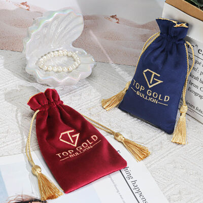 High Quality Velvet Perfume Jewelry Candle Packing Bag With Logo Customized Velvet Drawstring Gift Pouch