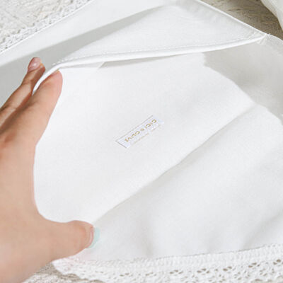 Luxury Lace Edge Cotton Linen Envelope Wedding Gift Packing Bag Custom Cotton Linen Envelope Pouch With Bow