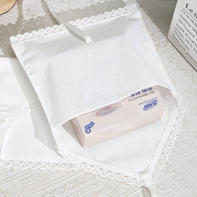 Luxury Lace Edge Cotton Linen Envelope Wedding Gift Packing Bag Custom Cotton Linen Envelope Pouch With Bow
