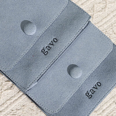 Custom Embossing Logo Microfiber Jewelry Envelope Packing Pouch Square Bottom Microfiber Envelope Bag With Button