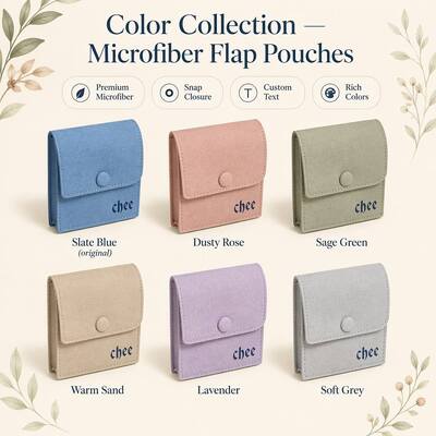 Square Bottom Microfiber Envelope Jewelry Packing Pouch Custom Embossing Logo Microfiber Bracelet Earrings Storage Bag