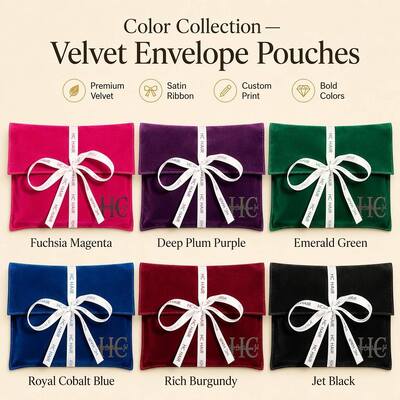 Pink Suede Flap Scarf Book Storage Pouch With Bow Custom Logo Printed Velvet Envelope Packing Bag