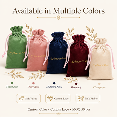 High Quality Velvet Perfume Jewelry Candle Packing Bag With Logo Customized Velvet Drawstring Gift Pouch