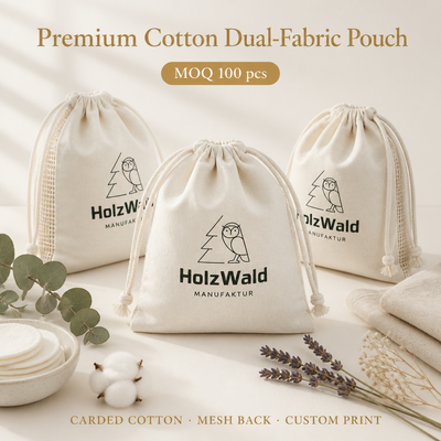 Custom Logo Printing Ecofriendly Reusable Muslin Cotton Pouch for Storage and Protection