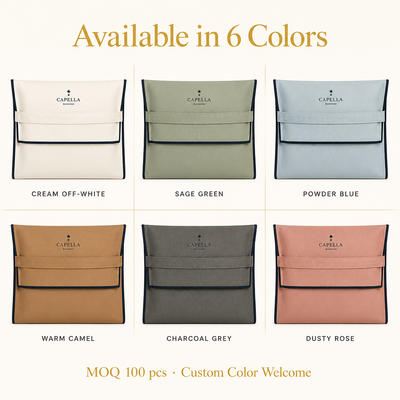 Custom Wavy Edge Cotton Twill Envelope Gift Bag Beige Cotton Twill Envelope Packing Pouch With Logo