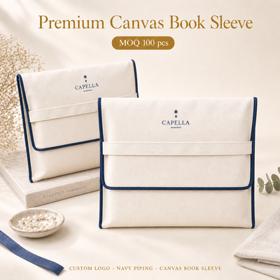 Custom Wavy Edge Cotton Twill Envelope Gift Bag Beige Cotton Twill Envelope Packing Pouch With Logo