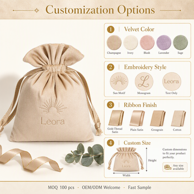 Custom Logo Champagne Drawstring Perfume Dust Bag Soft Velvet Drawstring Cosmetic Storage Pouch