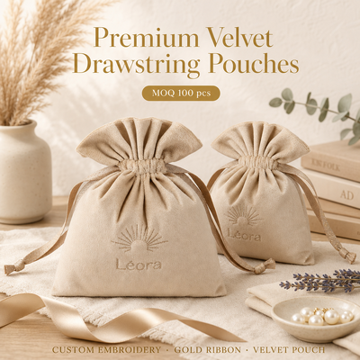 Custom Logo Champagne Drawstring Perfume Dust Bag Soft Velvet Drawstring Cosmetic Storage Pouch